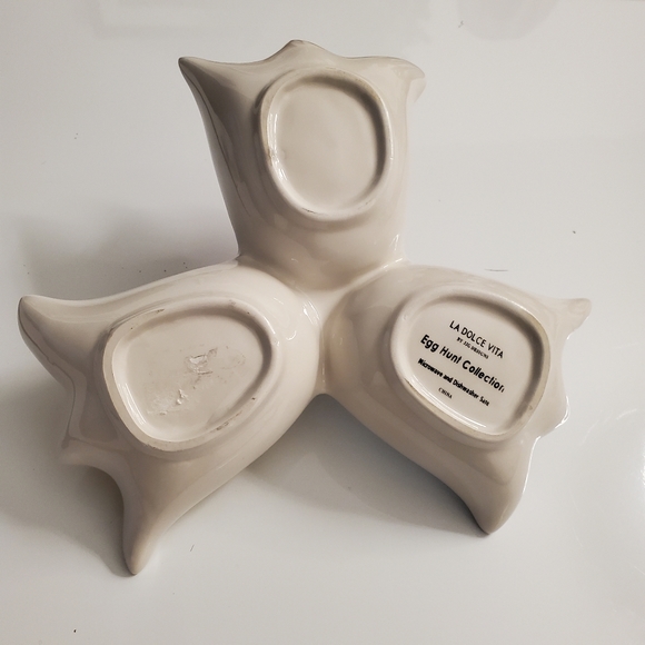 🌷3 Part🌷Pink🌷Yellow🌷Blue Tulips 🌷 Green Handle Glazed Ceramic Serving Dish - Picture 3 of 6